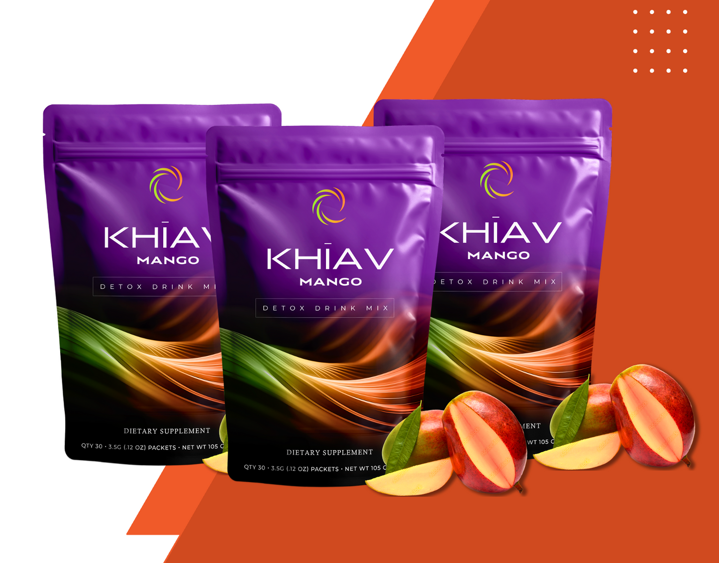 3 KHĪAV Mango Detox Drink Mix